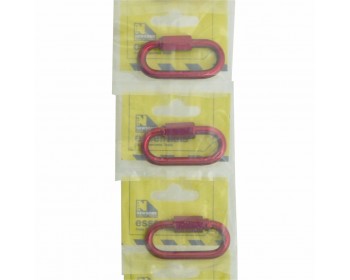 Clip Strip of 6mm Red Anodised Quick Links